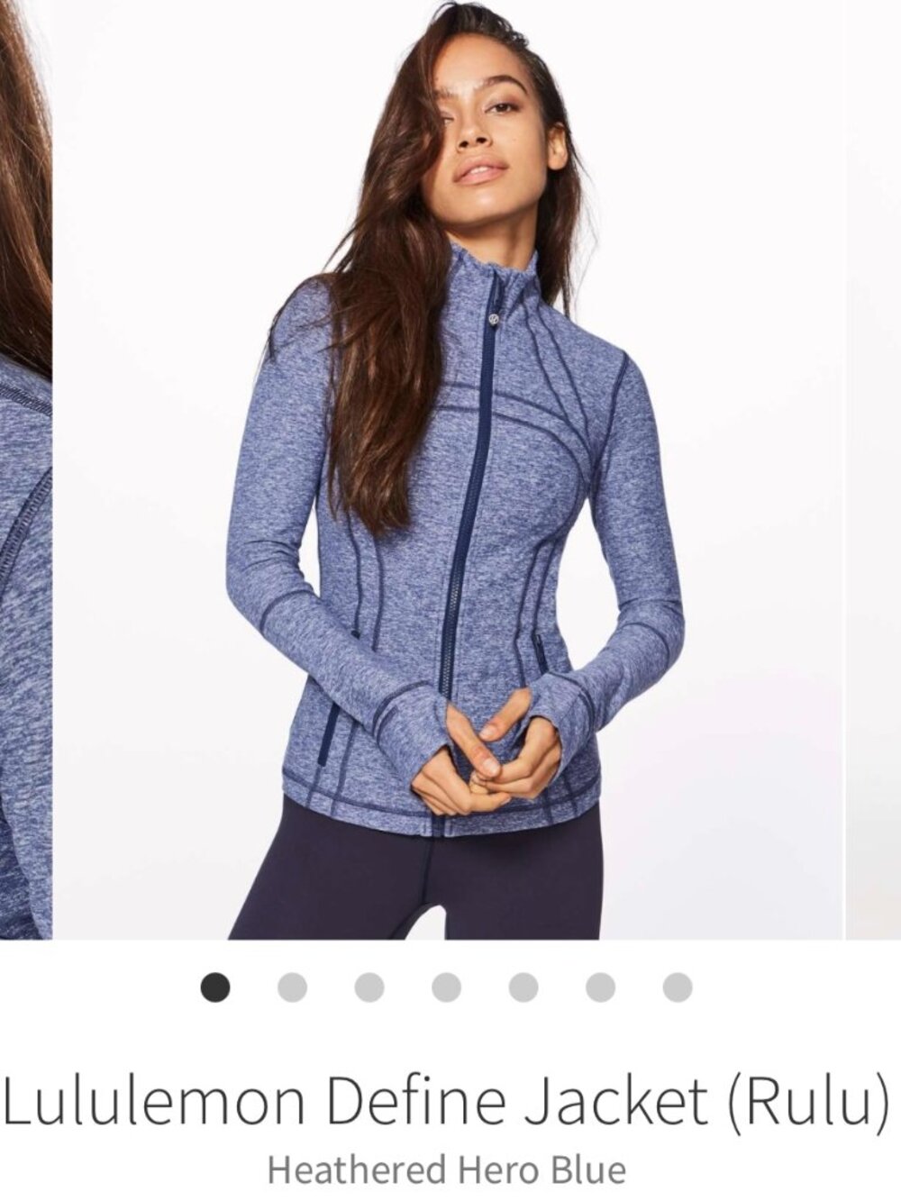 Lululemon Define Jacket (Rulu) Size 8 Heathered Hero Blue Flattering Fit $128 - Picture 3 of 6